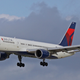 Long narrow body, long legs, and great big engines, a Delta Air Lines 757 lands at Austin-Bergstrom International Airport in significantly better weather. (Tim Shaffer)